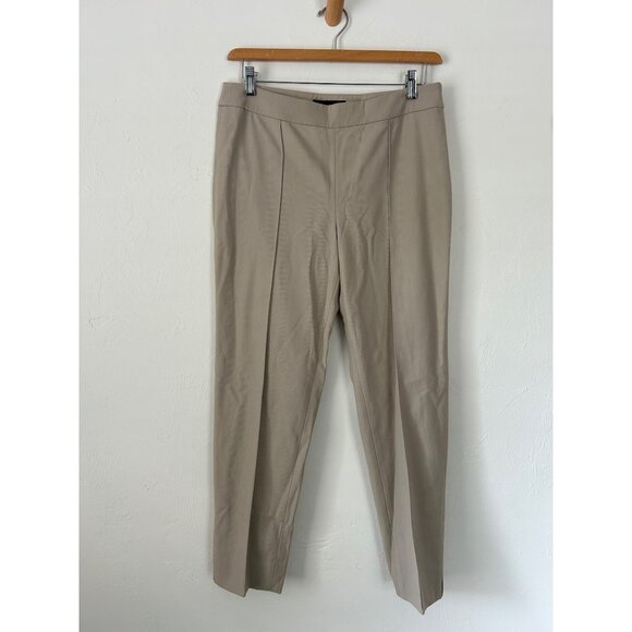 St. John Womens Beige Textured Straight-Leg Trousers Size 10 - Picture 2 of 13
